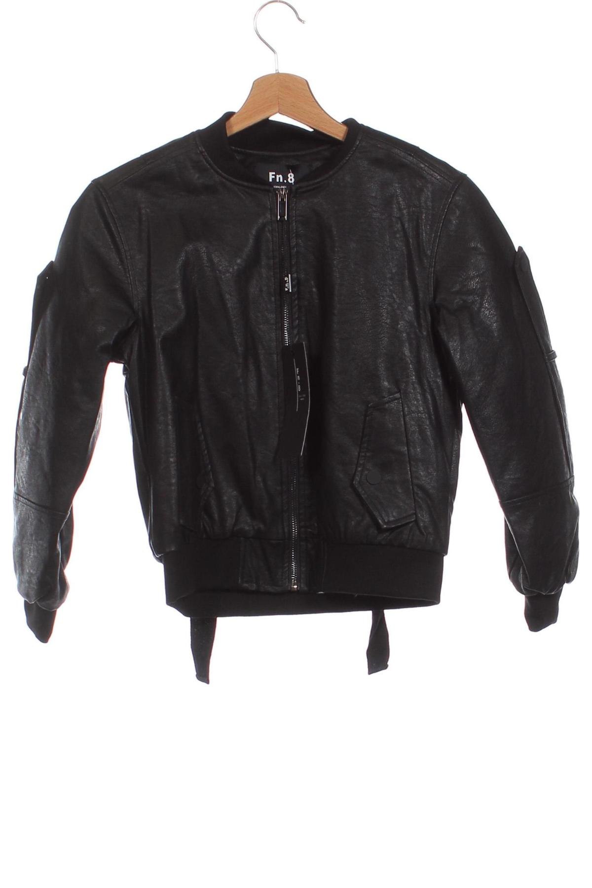 Detská kožená bunda  FN.8, Veľkosť 7-8y/ 128-134 cm, Farba Čierna, Cena  45,88 €