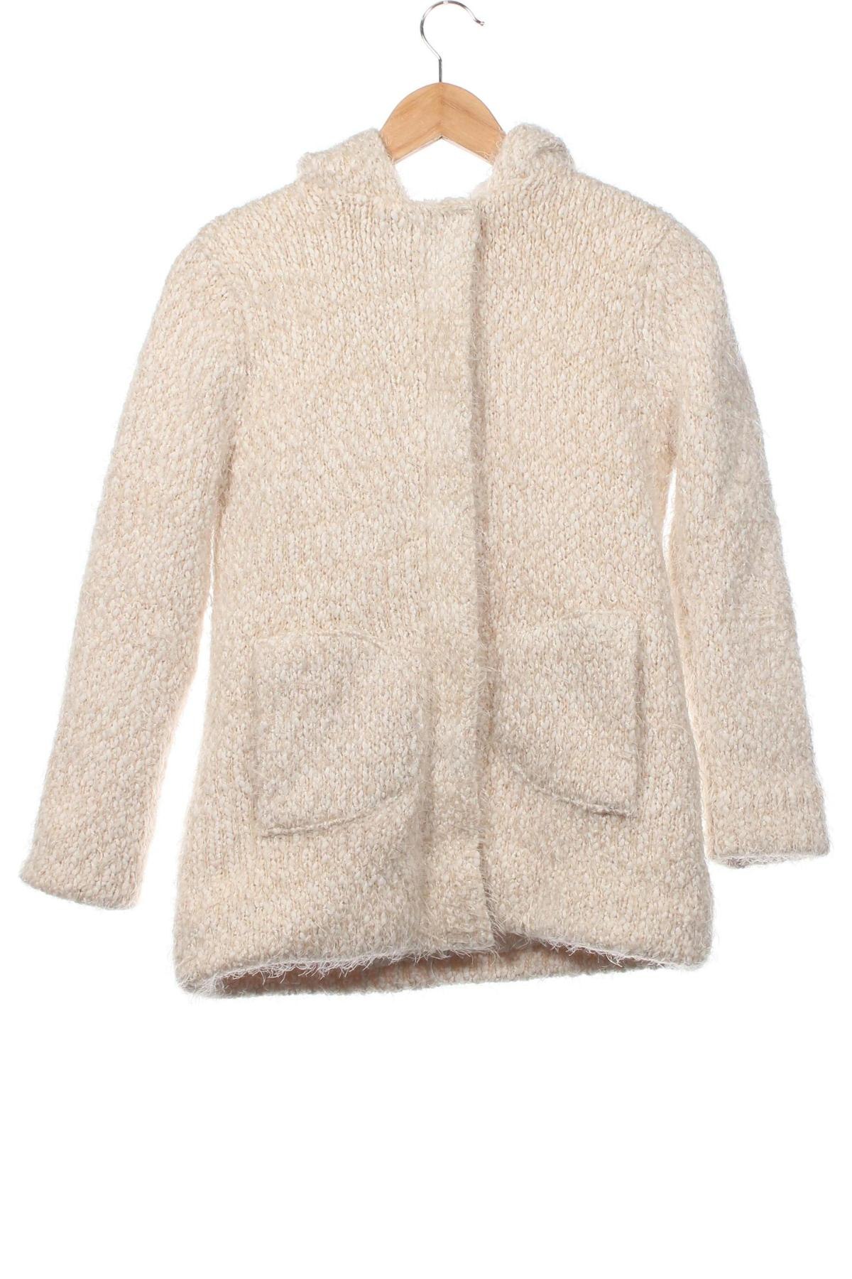 Детско палто Zara Knitwear, Размер 11-12y/ 152-158 см, Цвят Екрю, Цена 36,00 лв.