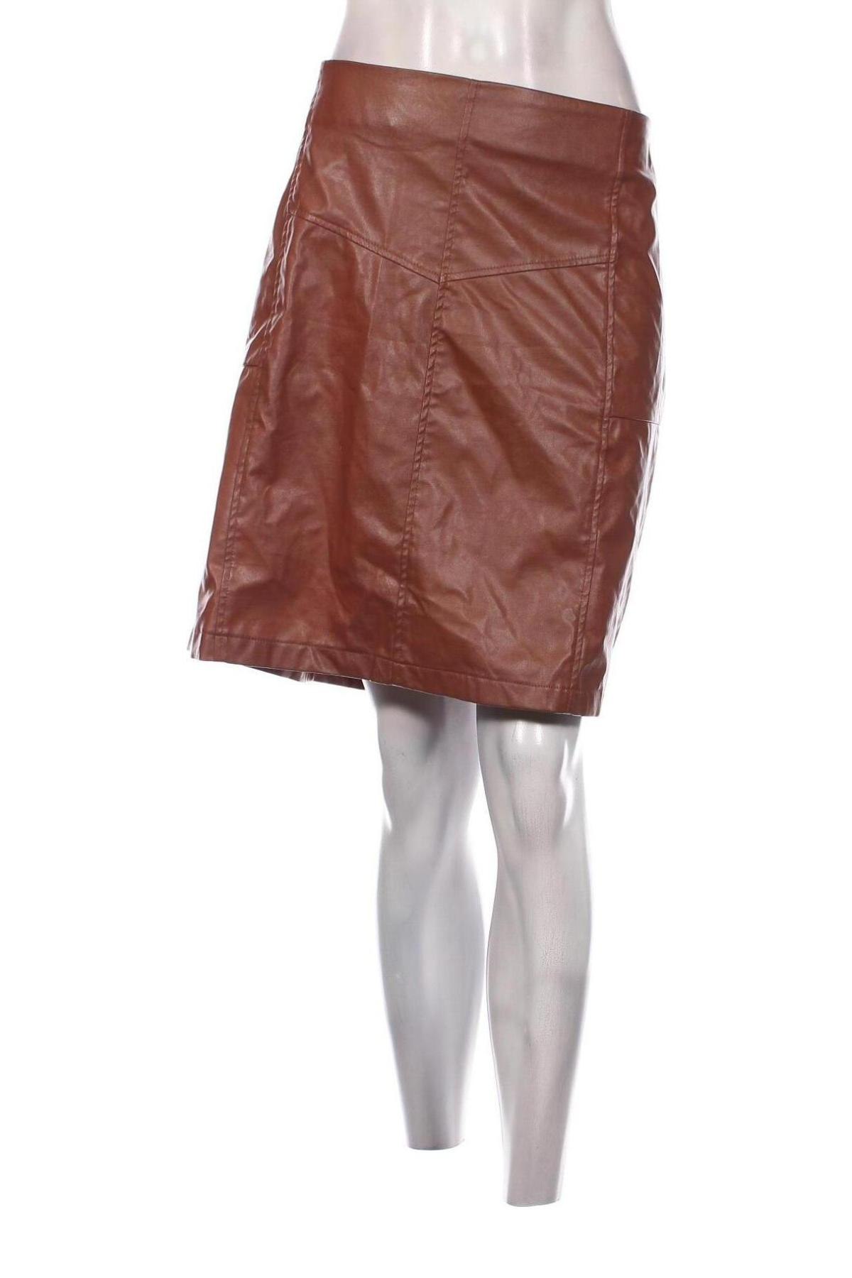 Δερμάτινη φούστα SHEIN, Μέγεθος XXL, Χρώμα Καφέ, Τιμή 3,23 €