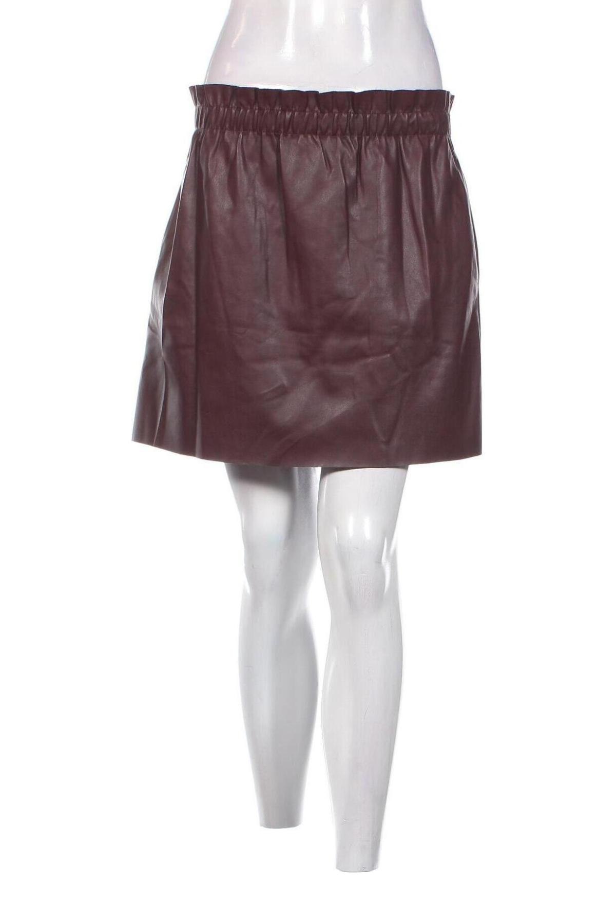 Кожена пола Zara Knitwear, Размер M, Цвят Червен, Цена 14,88 лв.