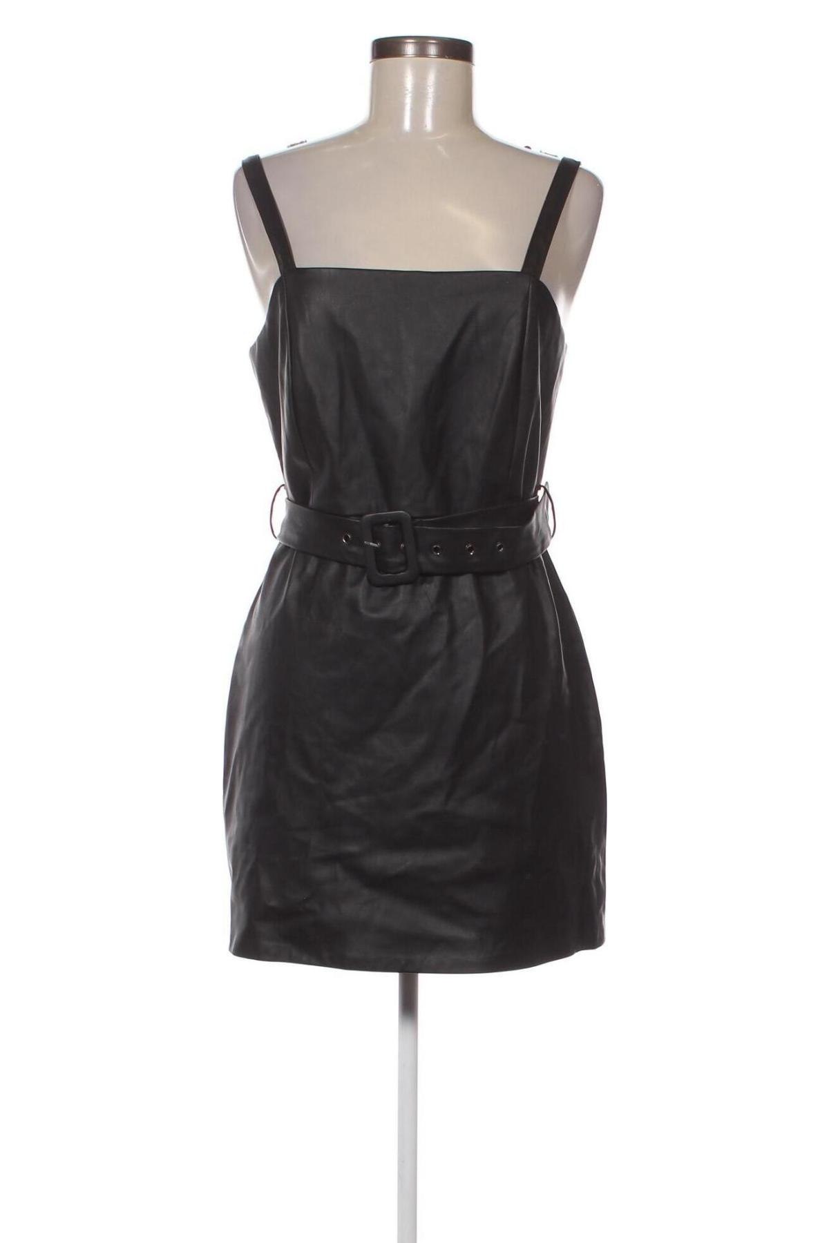 Δερμάτινο φόρεμα Pull&Bear, Μέγεθος L, Χρώμα Μαύρο, Τιμή 10,76 €