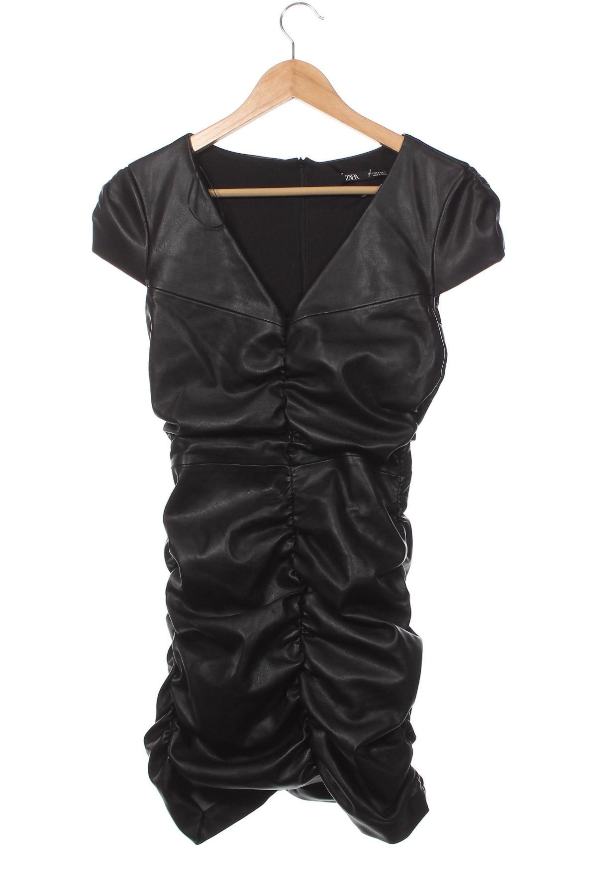 Lederkleid Zara, Größe XS, Farbe Schwarz, Preis € 34,69