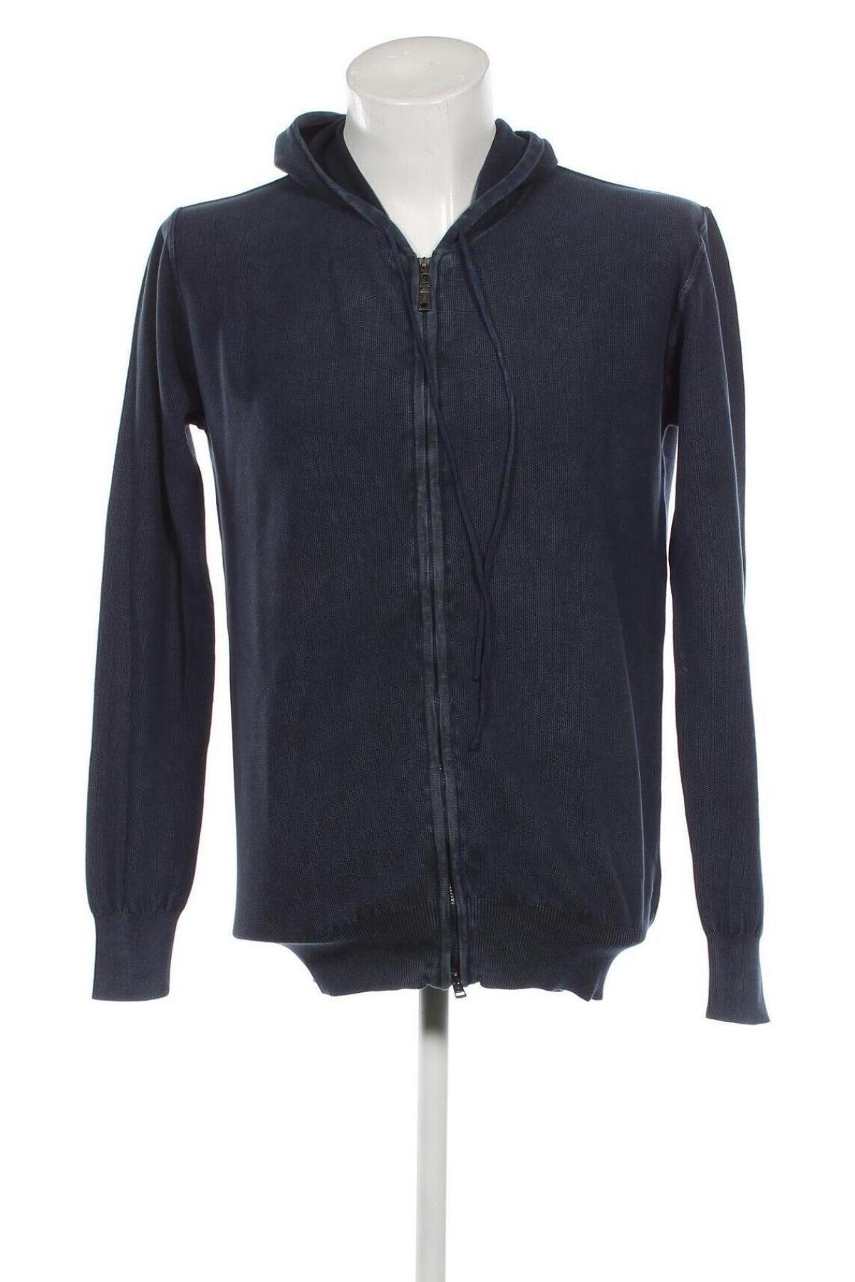 Jachetă tricotată de bărbați Cashmere Company, Mărime L, Culoare Albastru, Preț 628,29 Lei