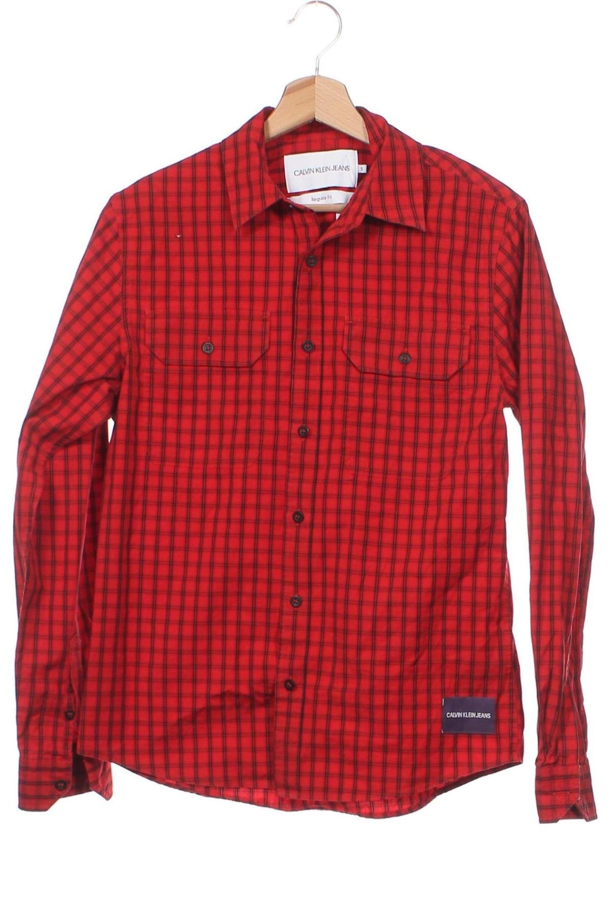 Pánská košile  Calvin Klein Jeans, Velikost S, Barva Červená, Cena  357,00 Kč