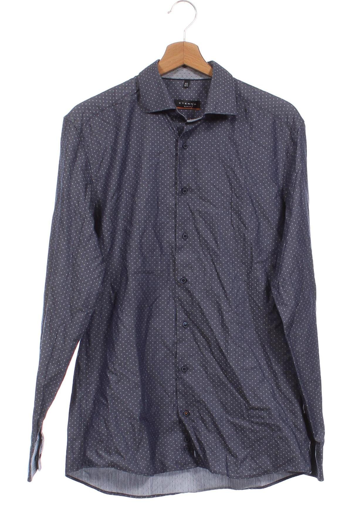 Ανδρικό πουκάμισο Eterna, Μέγεθος M, Χρώμα Μπλέ, Τιμή 4,82 €