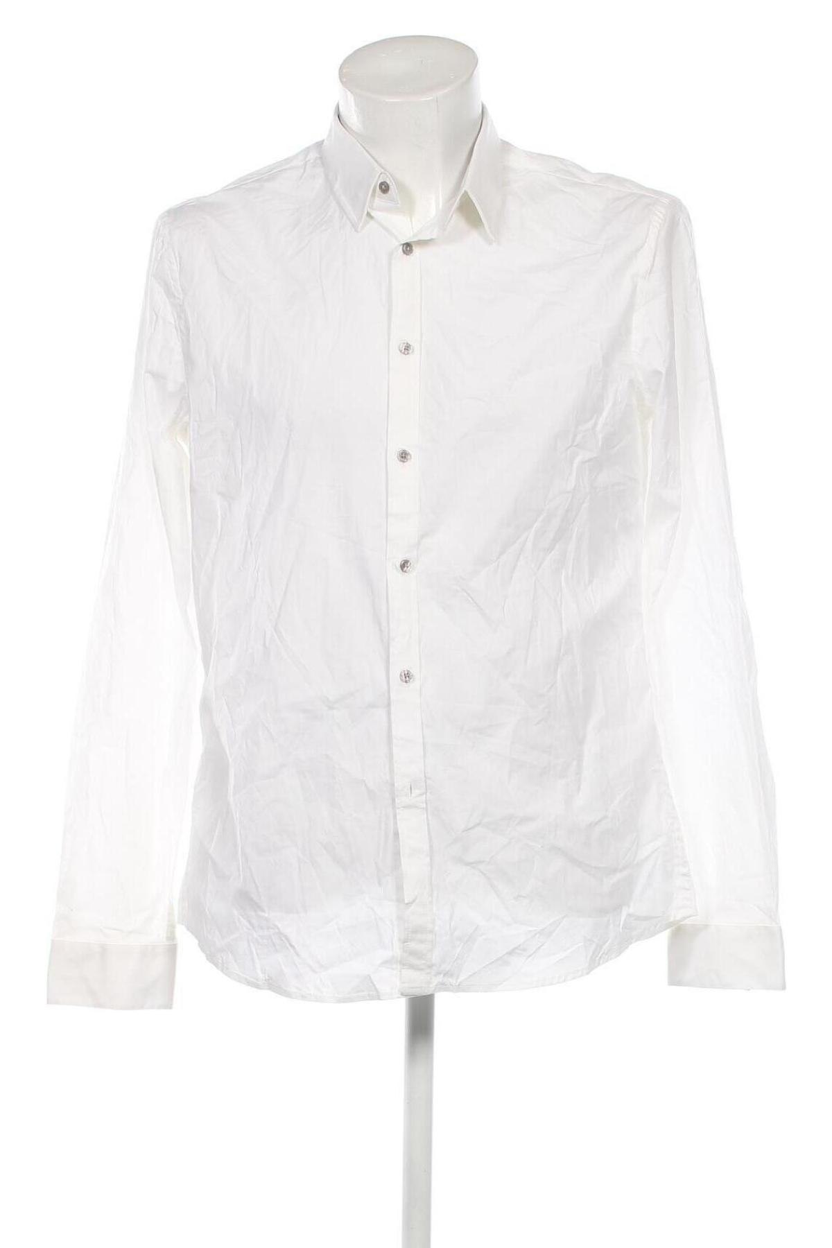 Мъжка риза H&M, Размер L, Цвят Бял, Цена 29,00 лв.