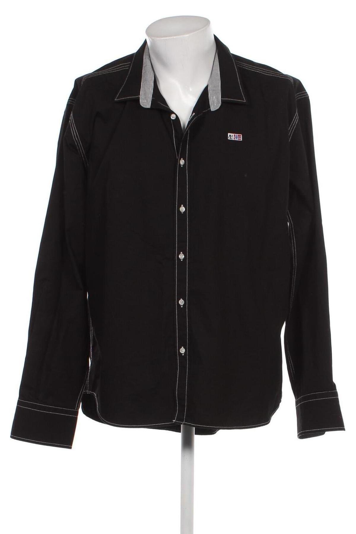 Мъжка риза Napapijri, Размер 3XL, Цвят Черен, Цена 40,50 лв.