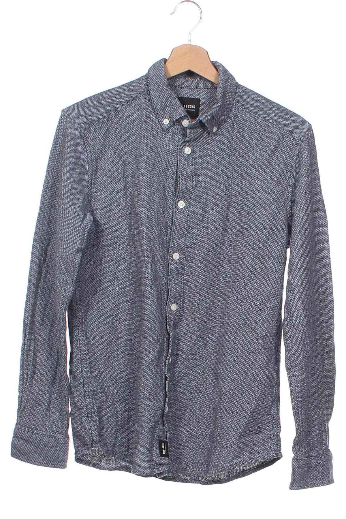 Ανδρικό πουκάμισο Only & Sons, Μέγεθος M, Χρώμα Μπλέ, Τιμή 6,46 €