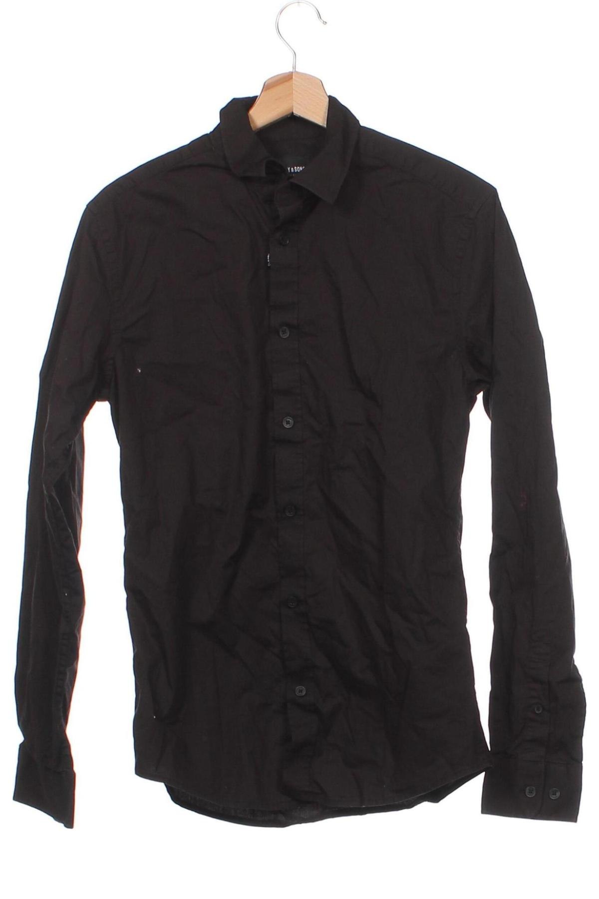 Мъжка риза Only & Sons, Размер S, Цвят Черен, Цена 14,72 лв.