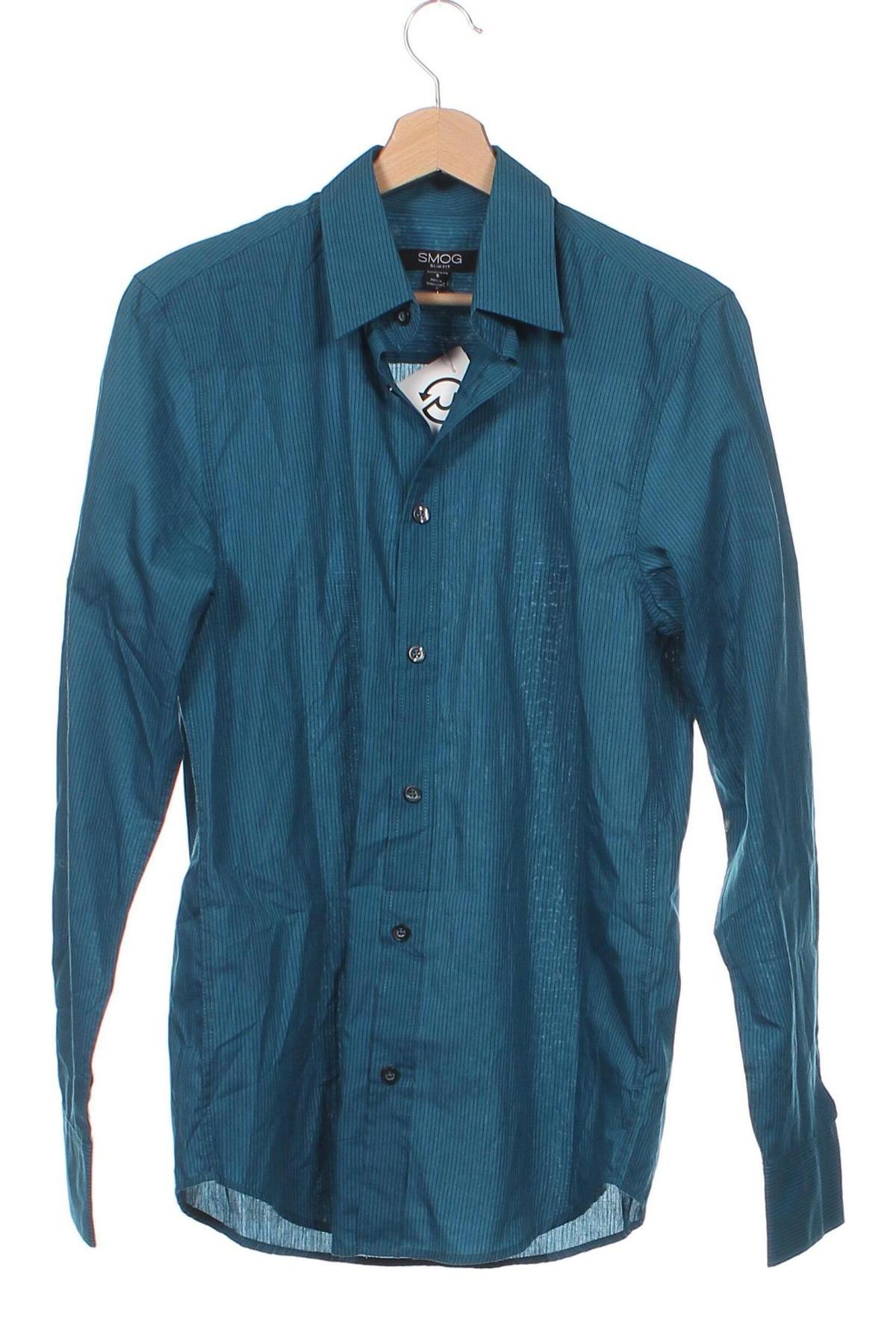 Ανδρικό πουκάμισο Smog, Μέγεθος S, Χρώμα Μπλέ, Τιμή 5,01 €
