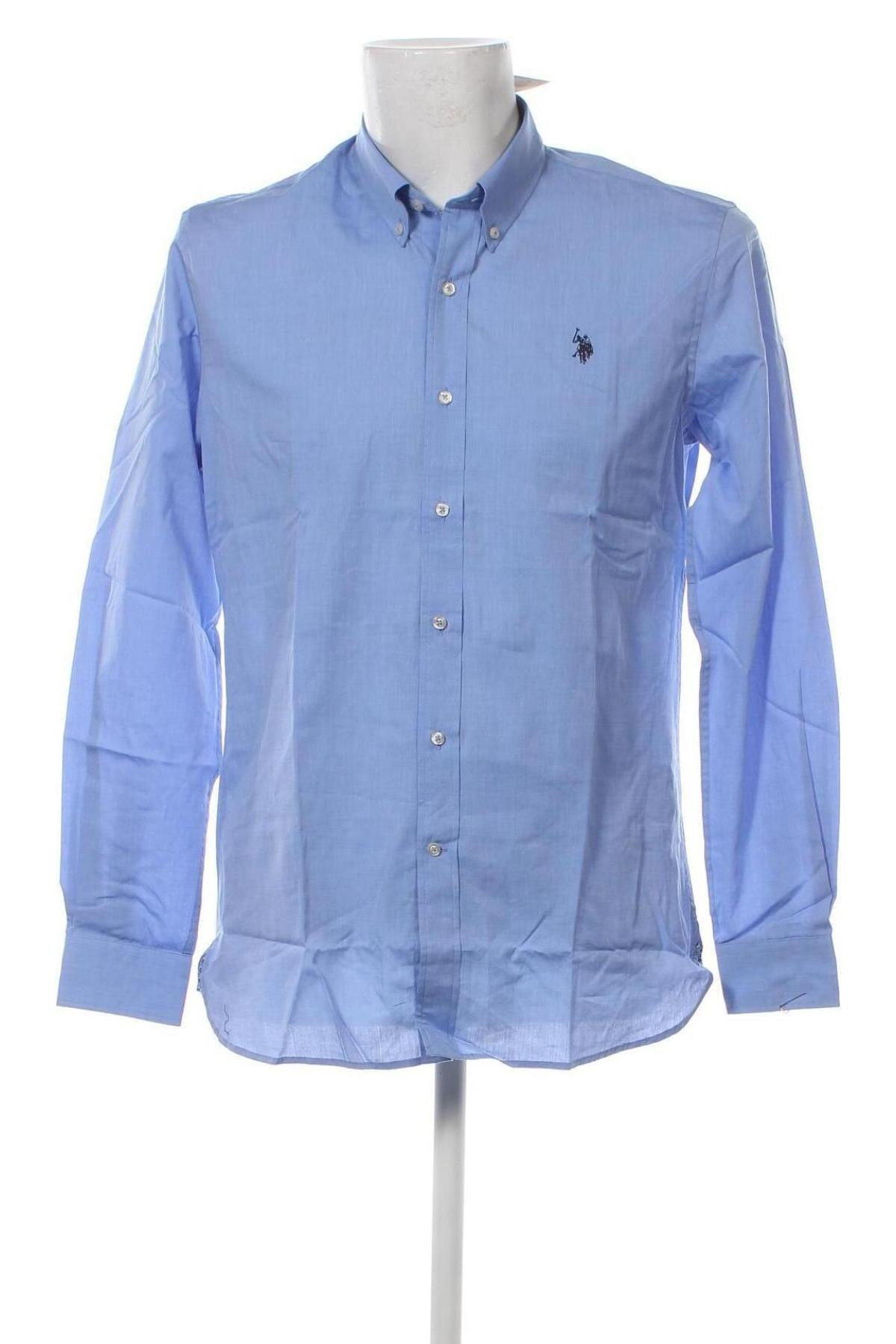 Мъжка риза U.S. Polo Assn., Размер L, Цвят Син, Цена 80,73 лв.