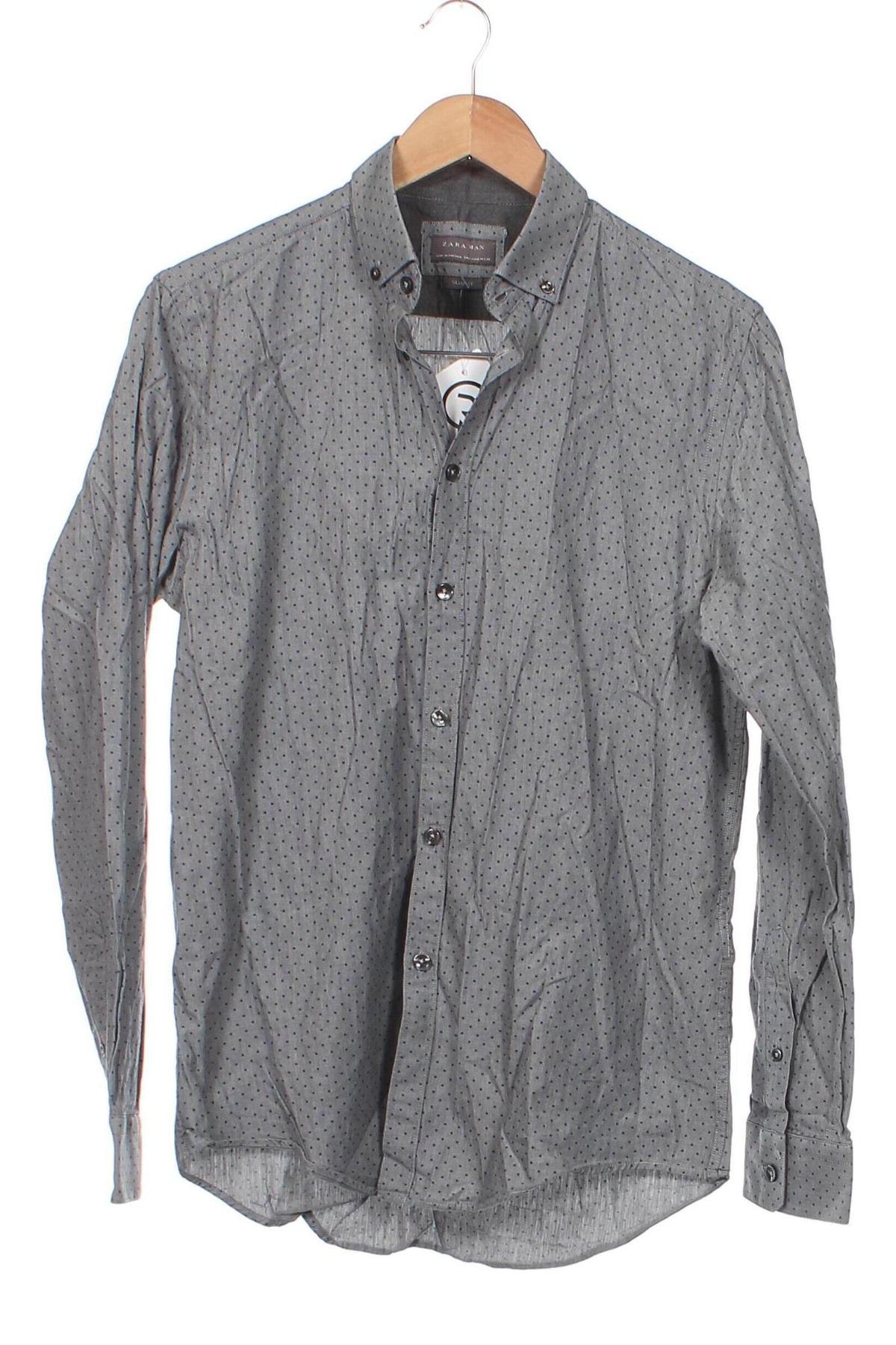 Herrenhemd Zara, Größe M, Farbe Grau, Preis € 12,23