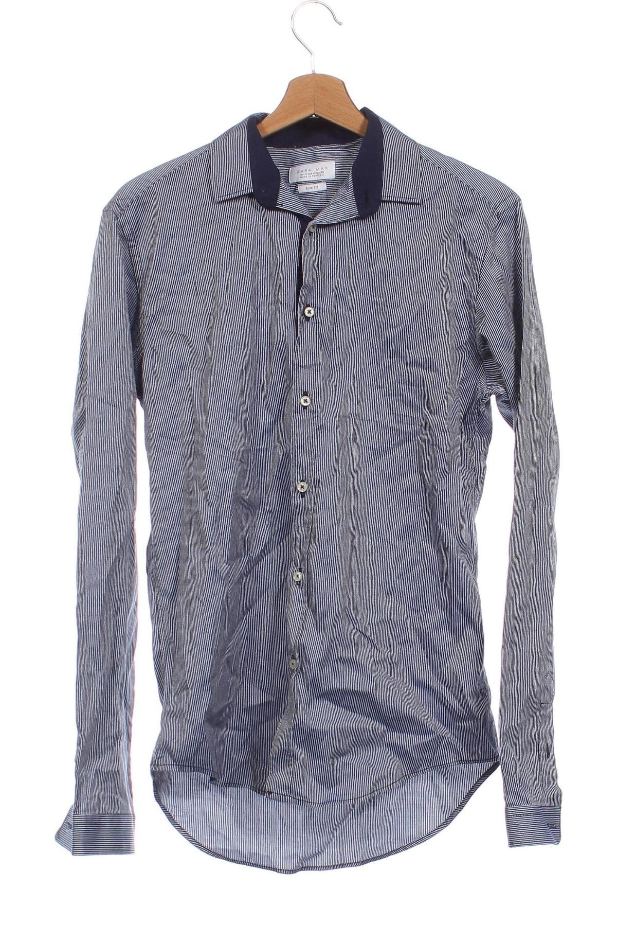 Ανδρικό πουκάμισο Zara Man, Μέγεθος M, Χρώμα Μπλέ, Τιμή 14,85 €