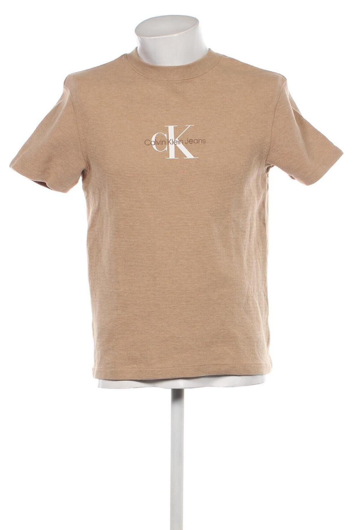 Męski T-shirt Calvin Klein Jeans, Rozmiar M, Kolor Beżowy, Cena 181,25 zł