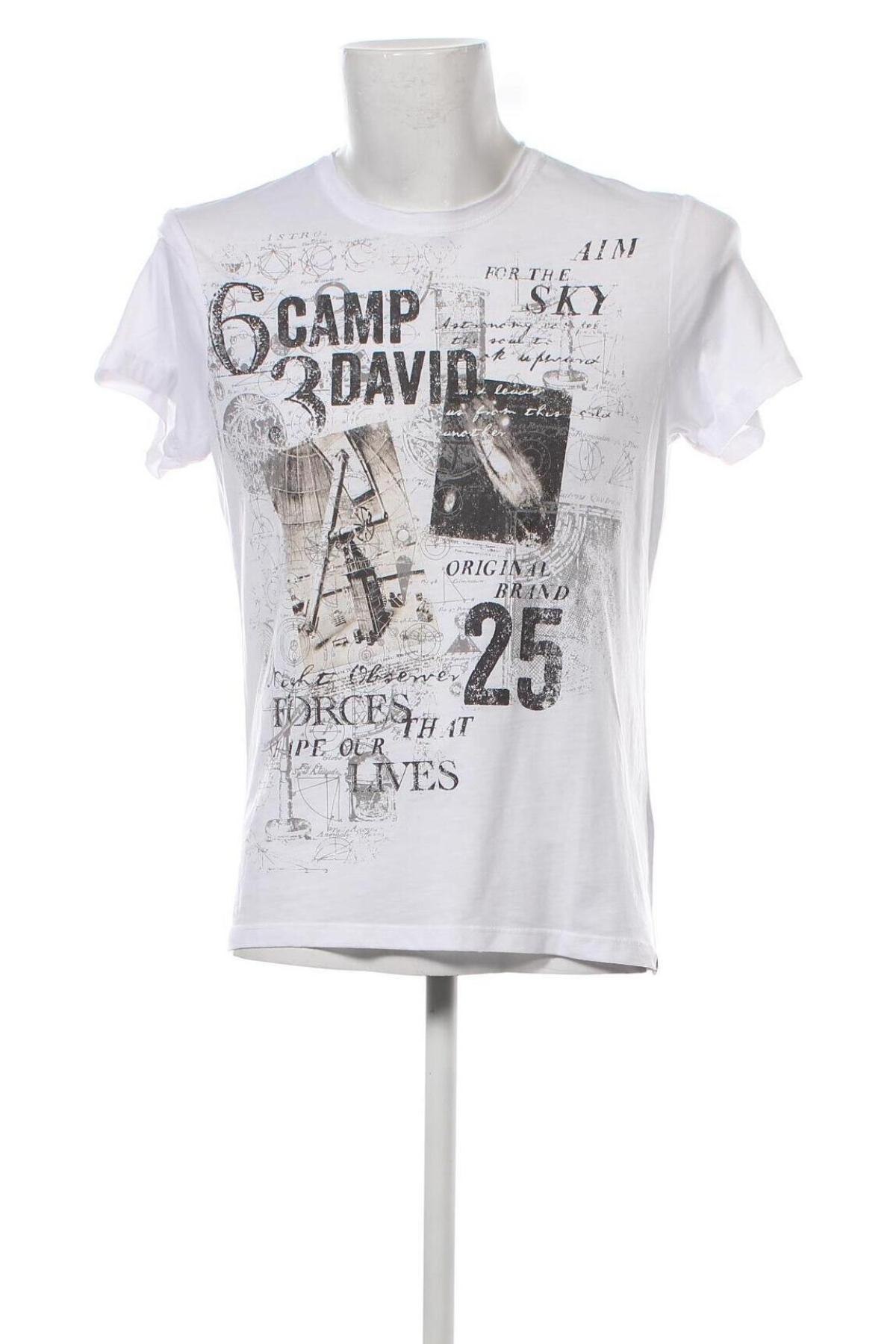 Herren T-Shirt Camp David, Größe M, Farbe Weiß, Preis 26,80 €