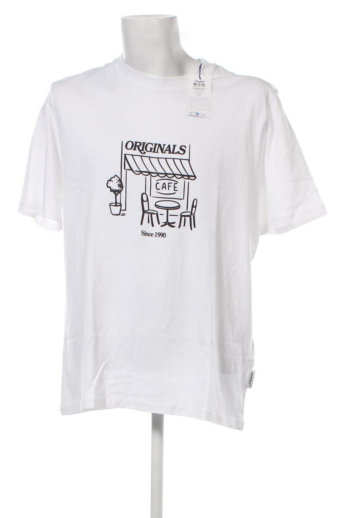 Мъжка тениска Jack & Jones, Размер XL, Цвят Бял, Цена 27,00 лв.