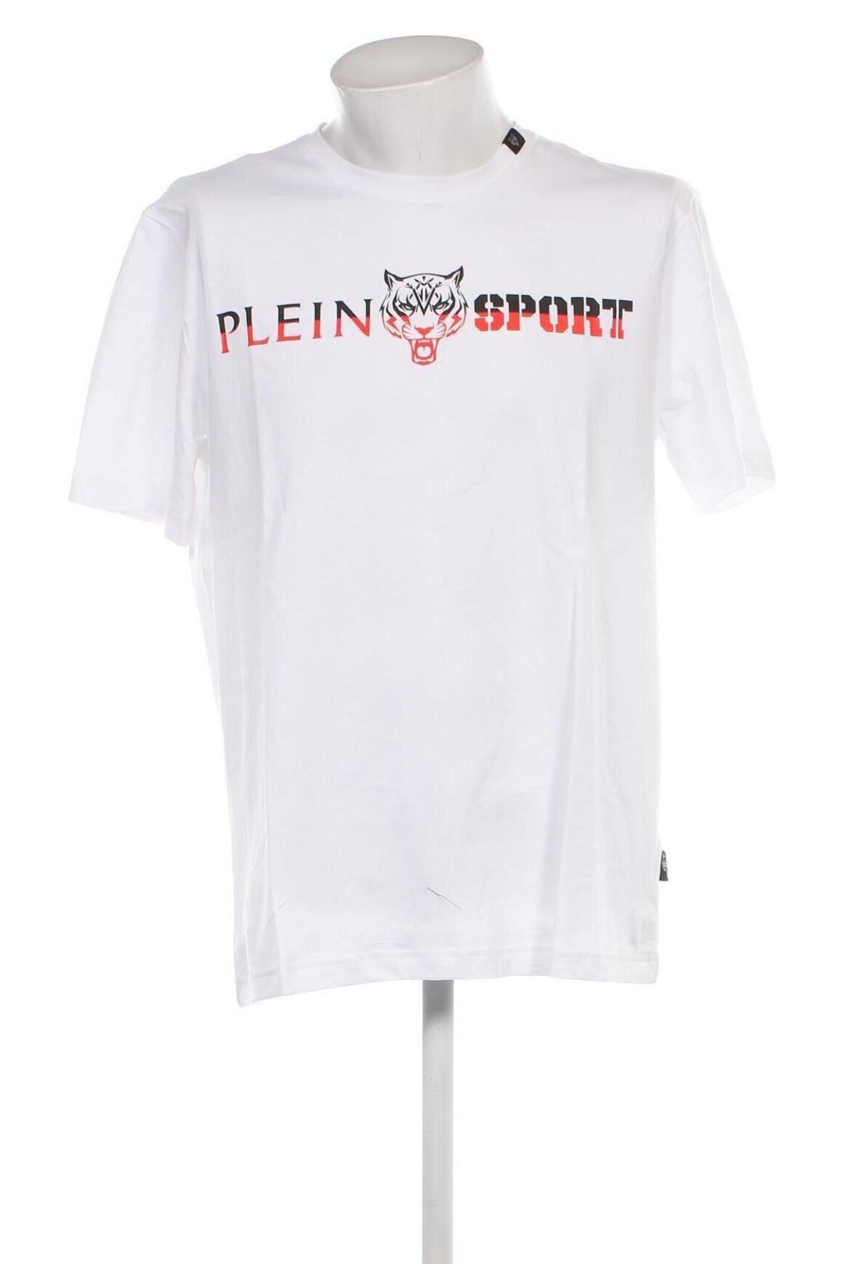 Męski T-shirt Plein Sport, Rozmiar XXL, Kolor Biały, Cena 271,96 zł