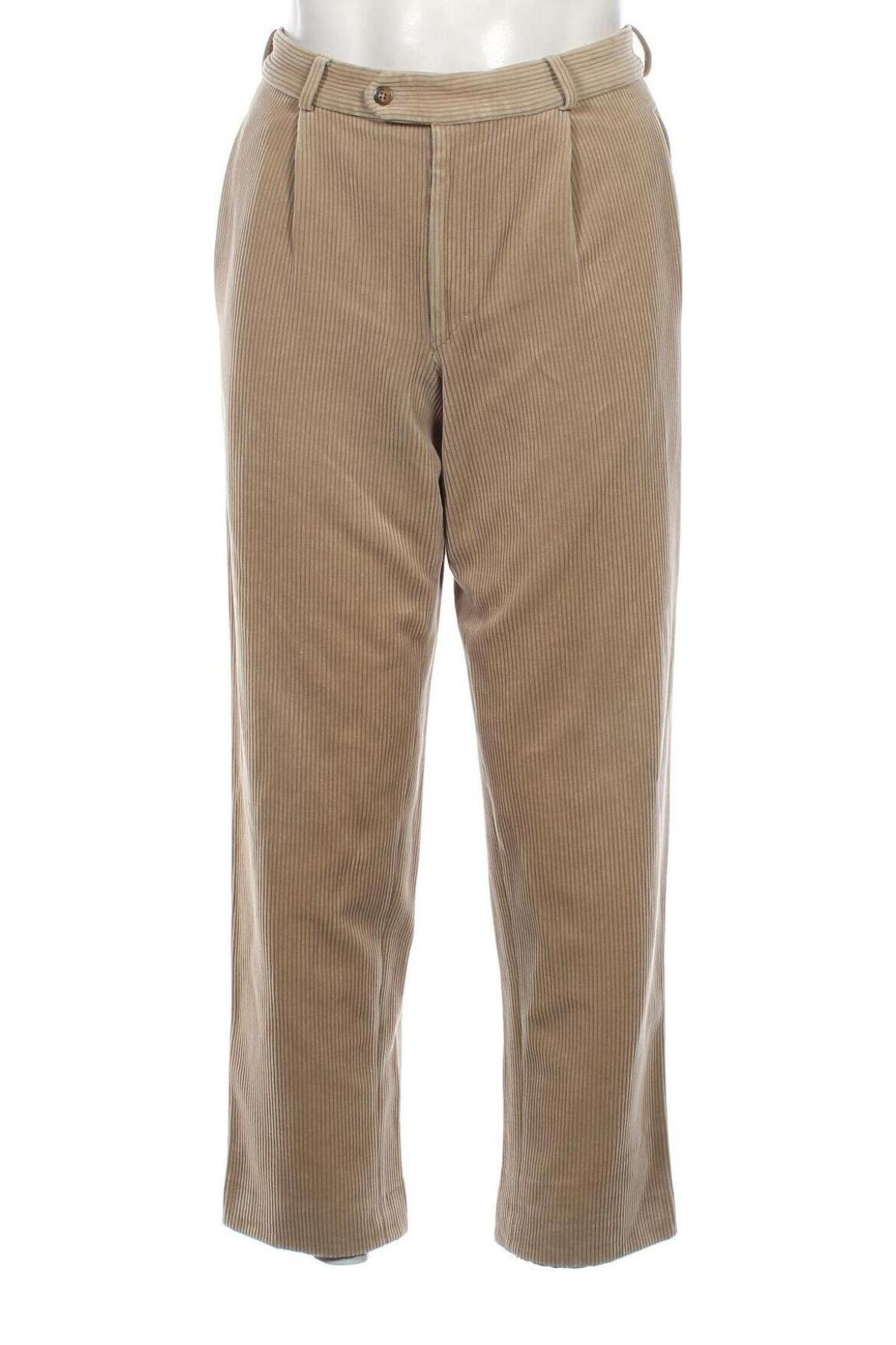 Pantaloni raiați de bărbați, Mărime L, Culoare Bej, Preț 35,91 Lei