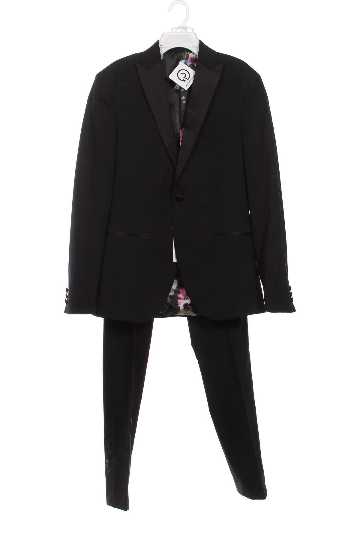 Мъжки костюм Isaac Dewhirst, Размер XS, Цвят Черен, Цена 225,00 лв.