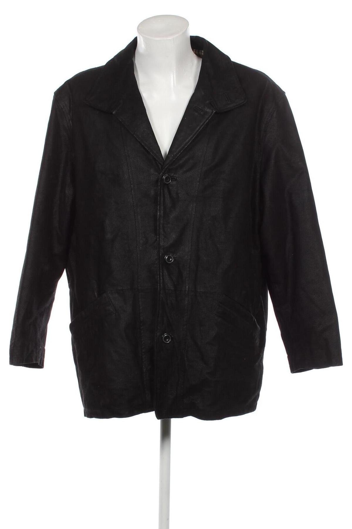 Ανδρικό δερμάτινο μπουφάν, Μέγεθος XL, Χρώμα Μαύρο, Τιμή 27,80 €