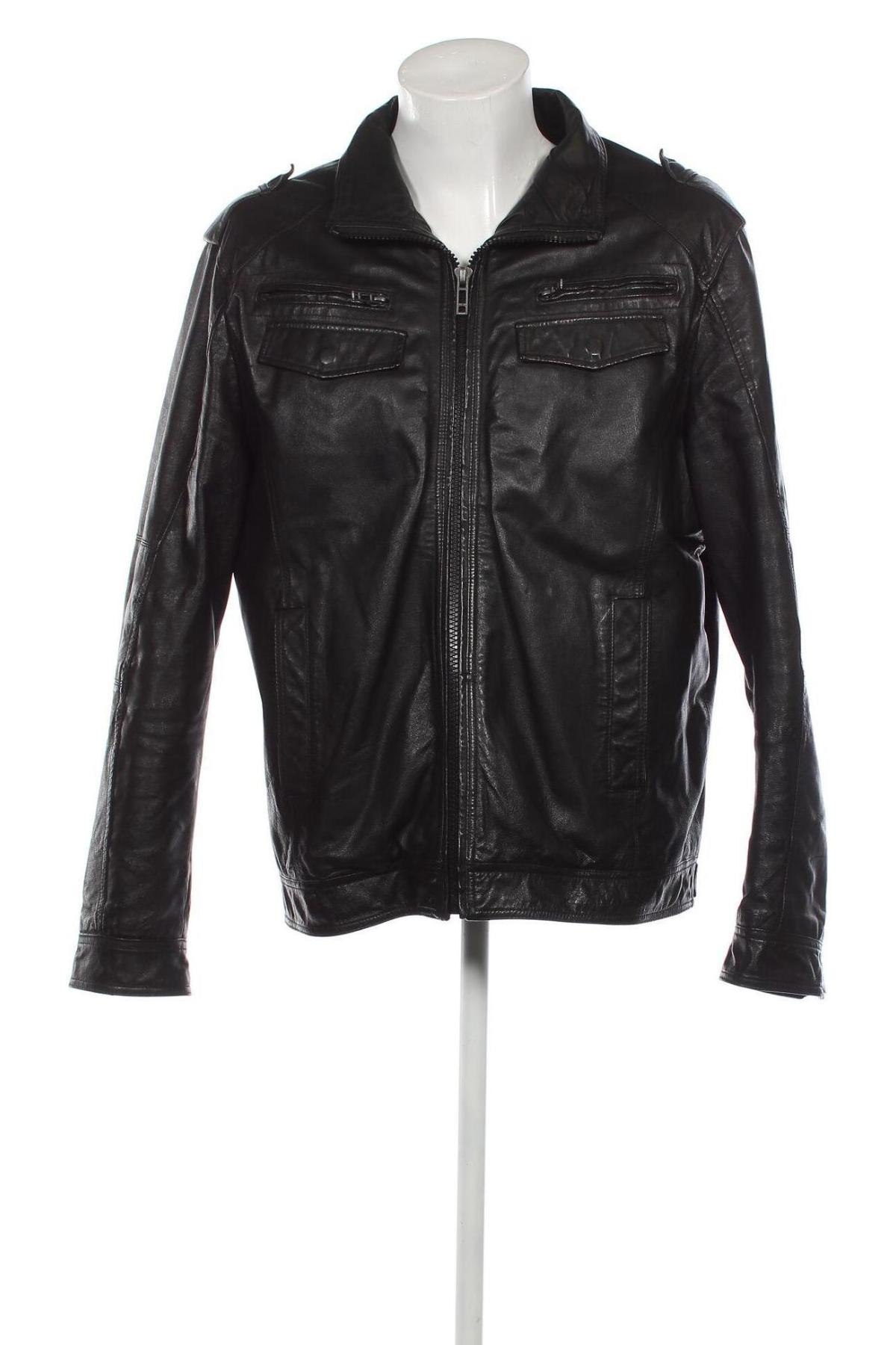 Pánská kožená bunda  Angelo Litrico, Velikost M, Barva Černá, Cena  1 501,00 Kč
