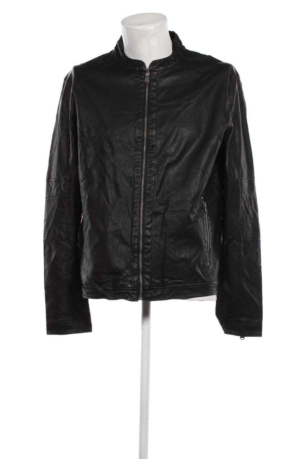 Ανδρικό δερμάτινο μπουφάν Core By Jack & Jones, Μέγεθος XL, Χρώμα Μαύρο, Τιμή 37,71 €