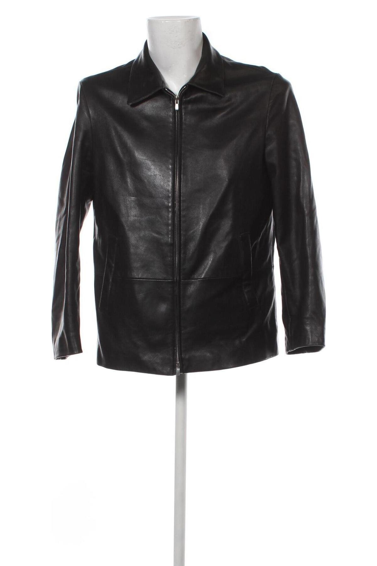 Ανδρικό δερμάτινο μπουφάν Hugo Boss, Μέγεθος M, Χρώμα Μαύρο, Τιμή 252,68 €