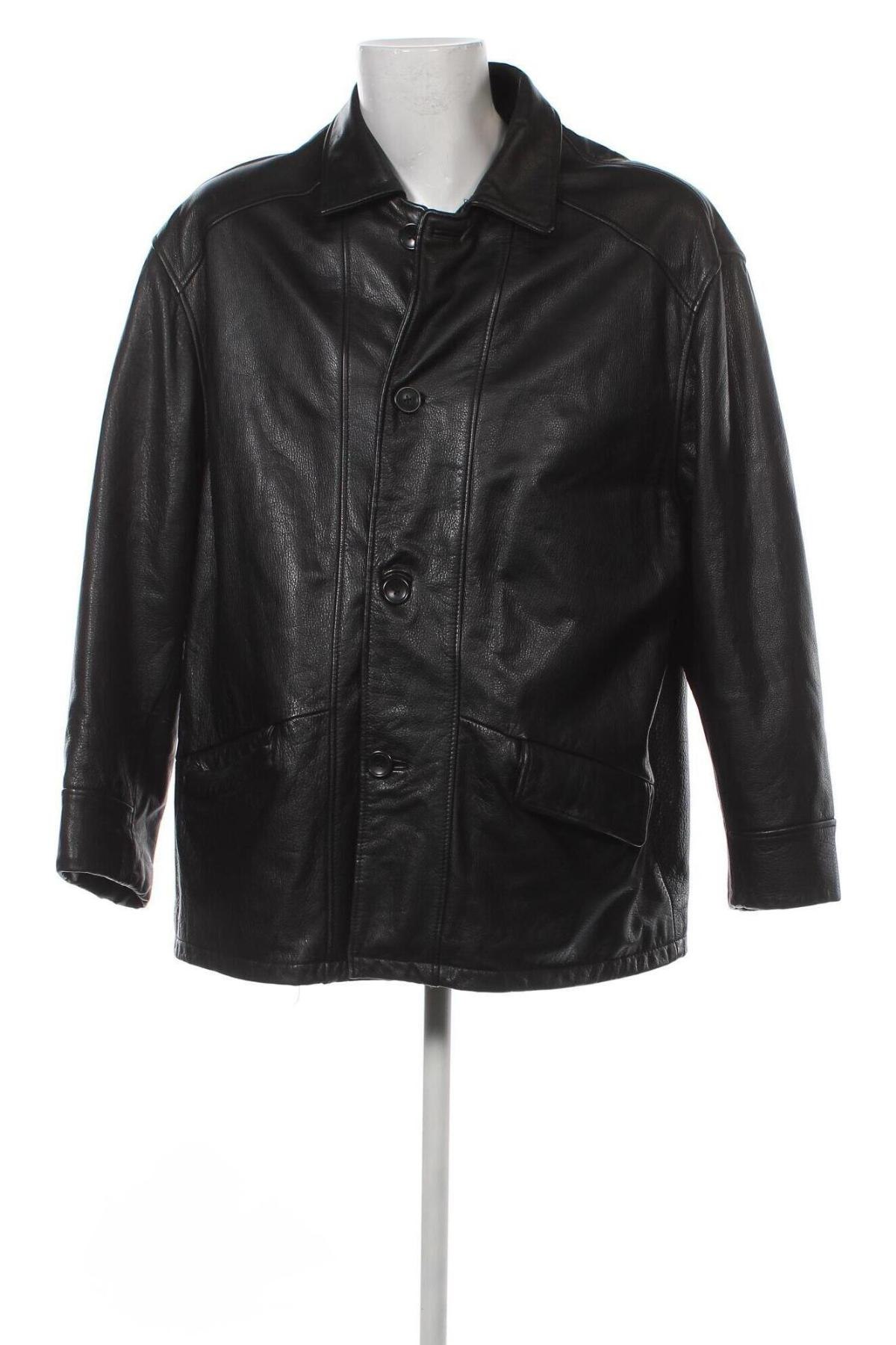 Ανδρικό δερμάτινο μπουφάν John Ashford, Μέγεθος XL, Χρώμα Μαύρο, Τιμή 44,79 €