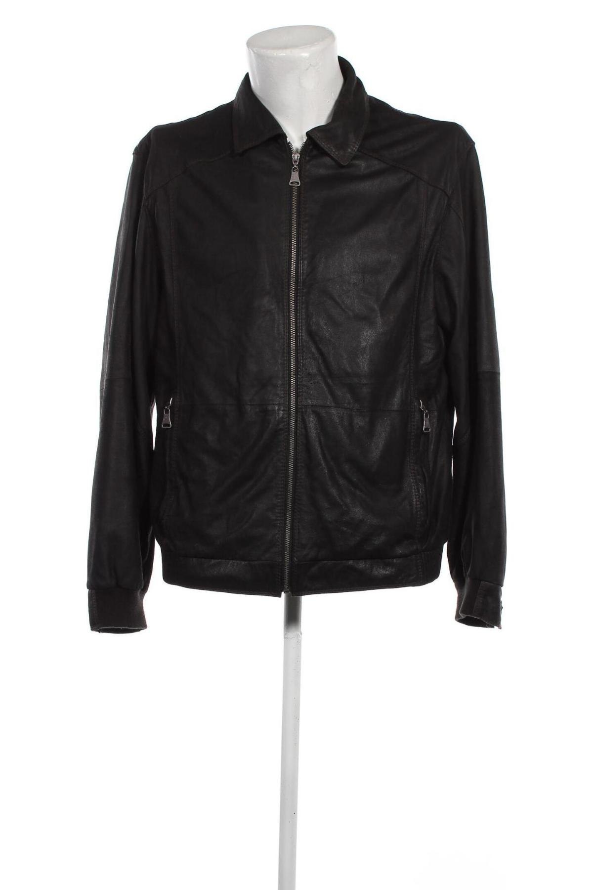 Ανδρικό δερμάτινο μπουφάν Pierre Cardin, Μέγεθος L, Χρώμα Μαύρο, Τιμή 82,66 €