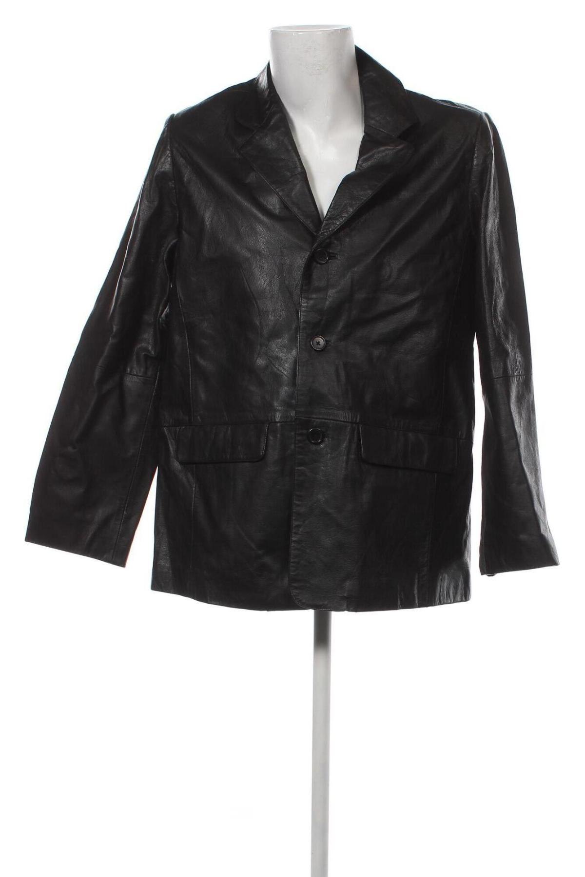 Ανδρικό δερμάτινο μπουφάν Shine, Μέγεθος XL, Χρώμα Μαύρο, Τιμή 27,80 €