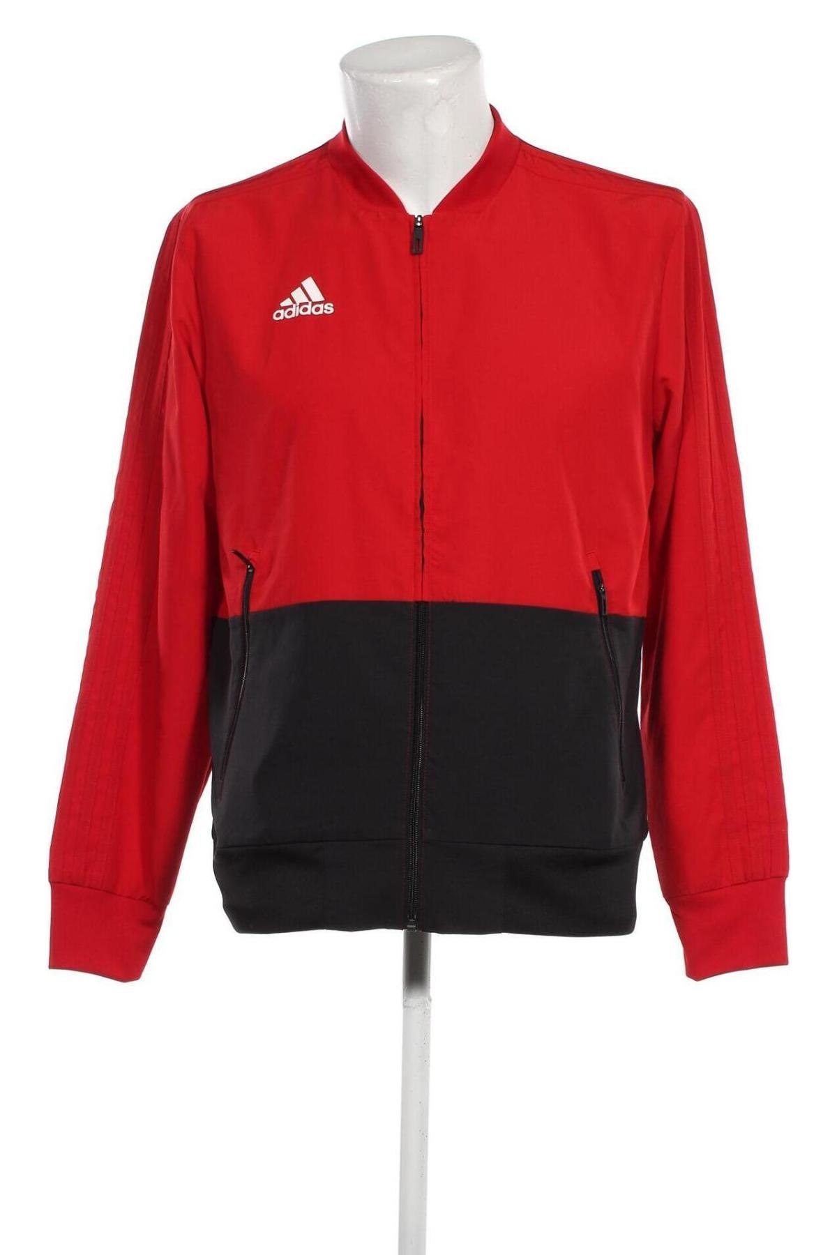 Мъжко спортно горнище Adidas, Размер M, Цвят Червен, Цена 54,00 лв.