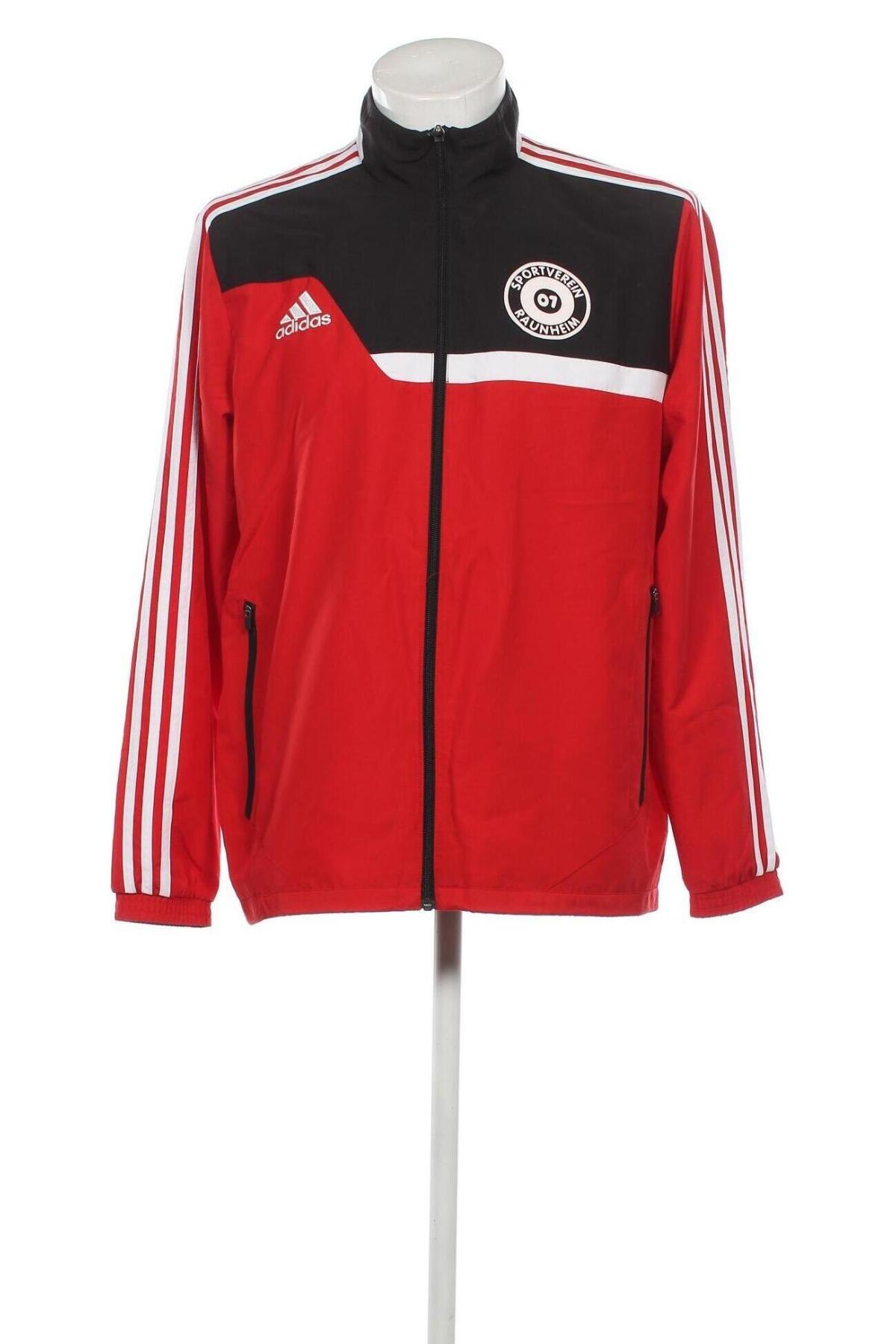 Мъжко спортно горнище Adidas, Размер L, Цвят Червен, Цена 54,00 лв.
