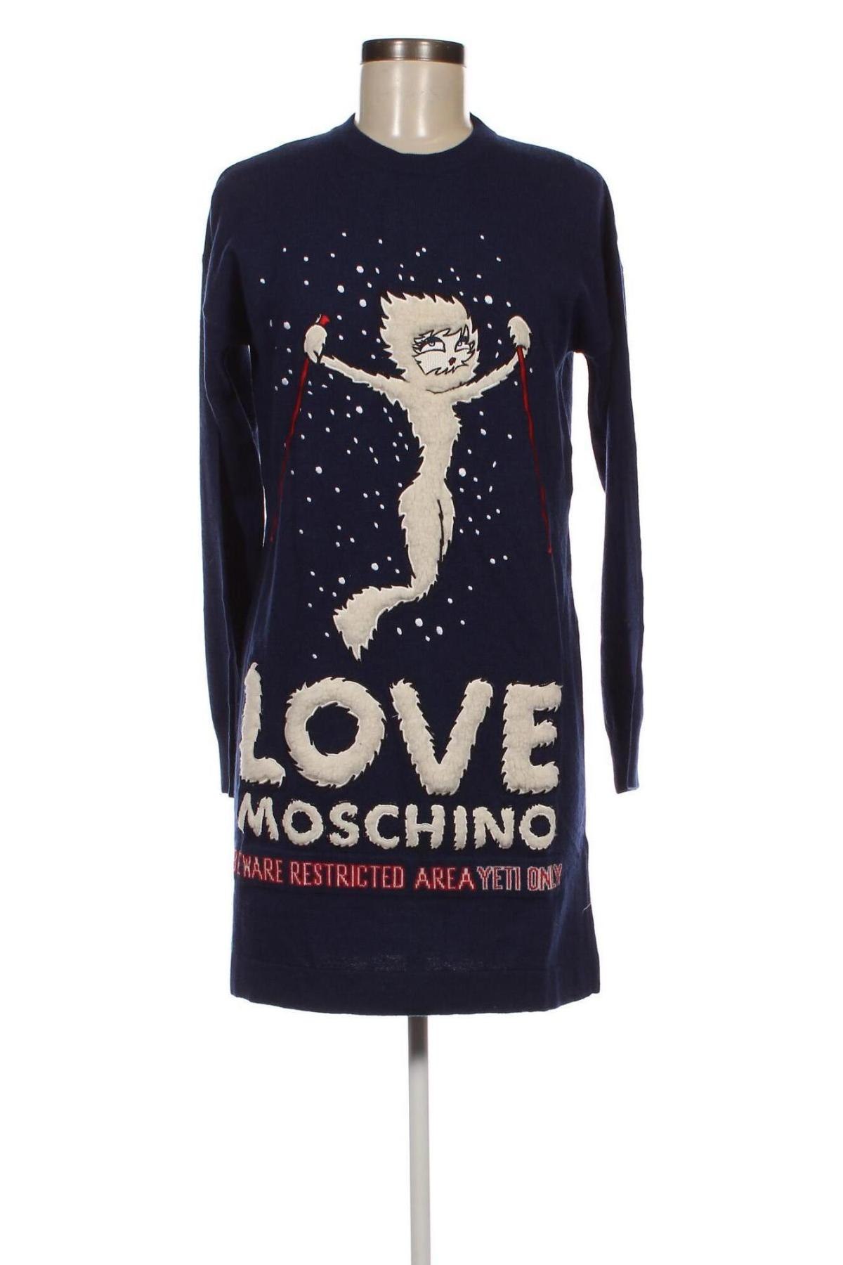 Sukienka Love Moschino, Rozmiar S, Kolor Niebieski, Cena 935,99 zł