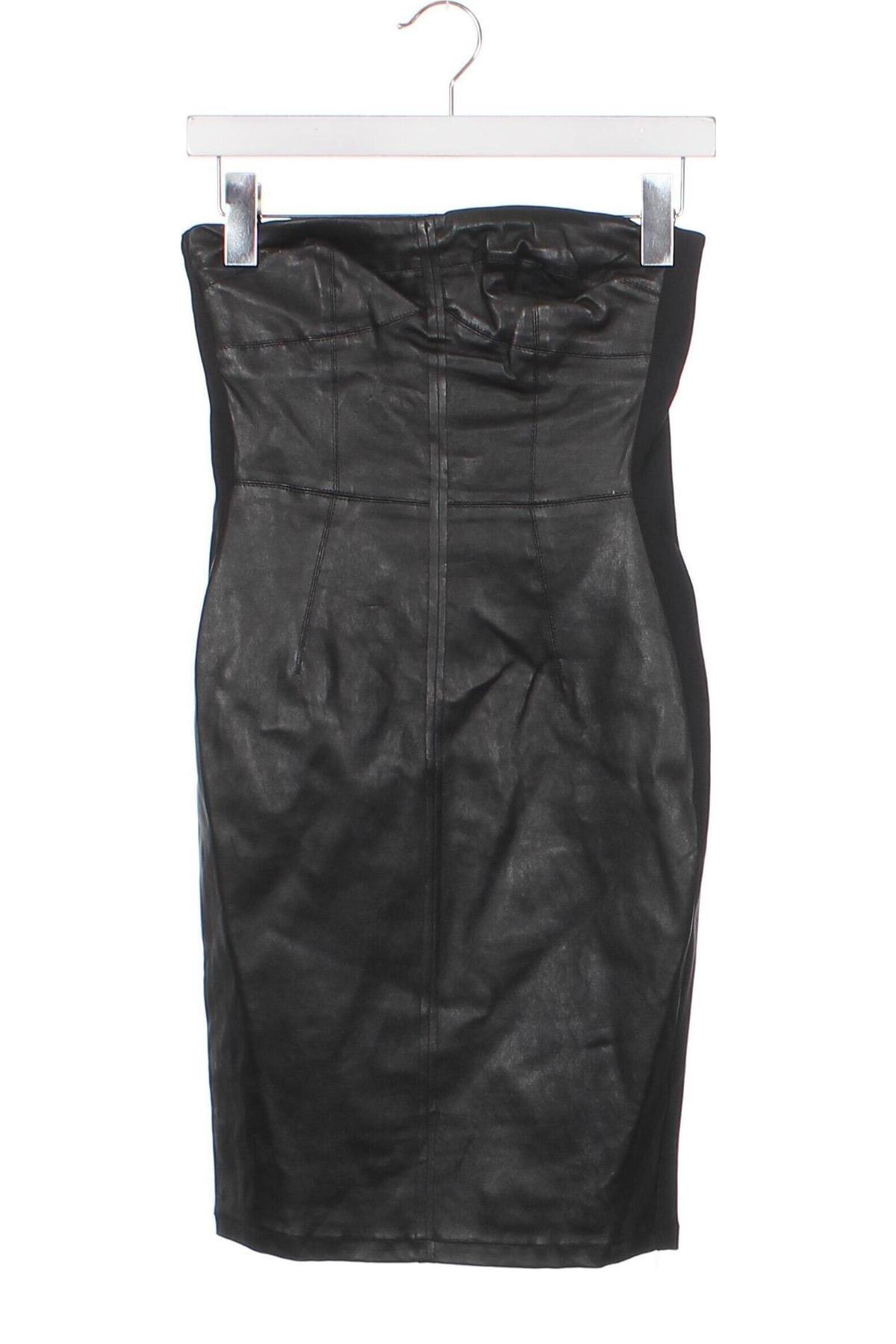 Кожена рокля Pinko, Размер M, Цвят Черен, Цена 789,00 лв.