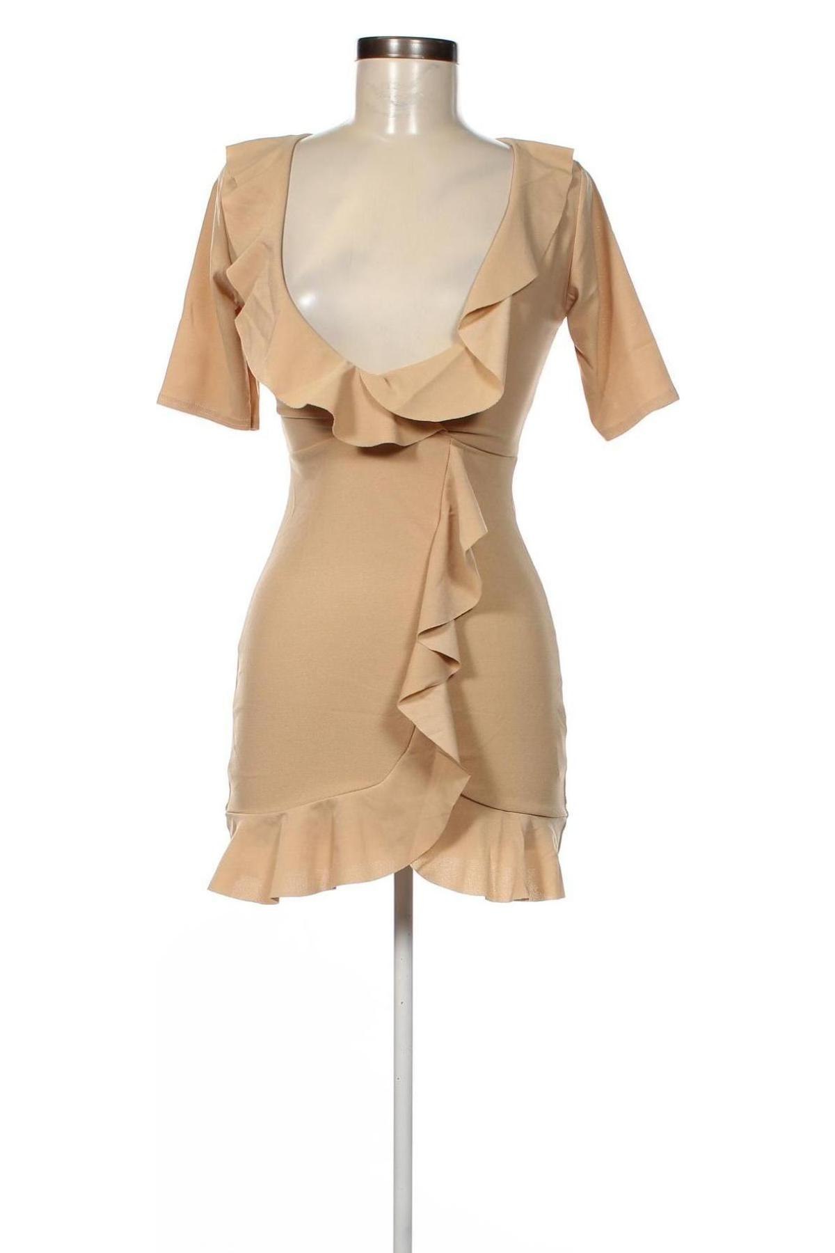 Kleid Pretty Little Thing, Größe XXS, Farbe Beige, Preis € 2,37