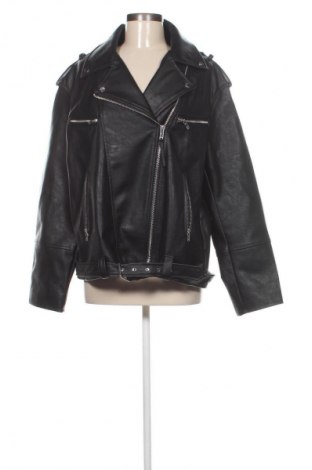 Γυναικείο δερμάτινο μπουφάν Bershka, Μέγεθος XL, Χρώμα Μαύρο, Τιμή 37,99 €