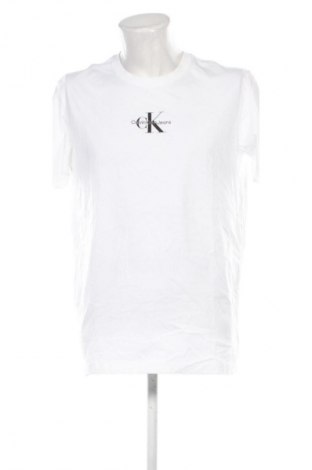 Herren T-Shirt Calvin Klein Jeans, Größe XL, Farbe Weiß, Preis 38,99 €