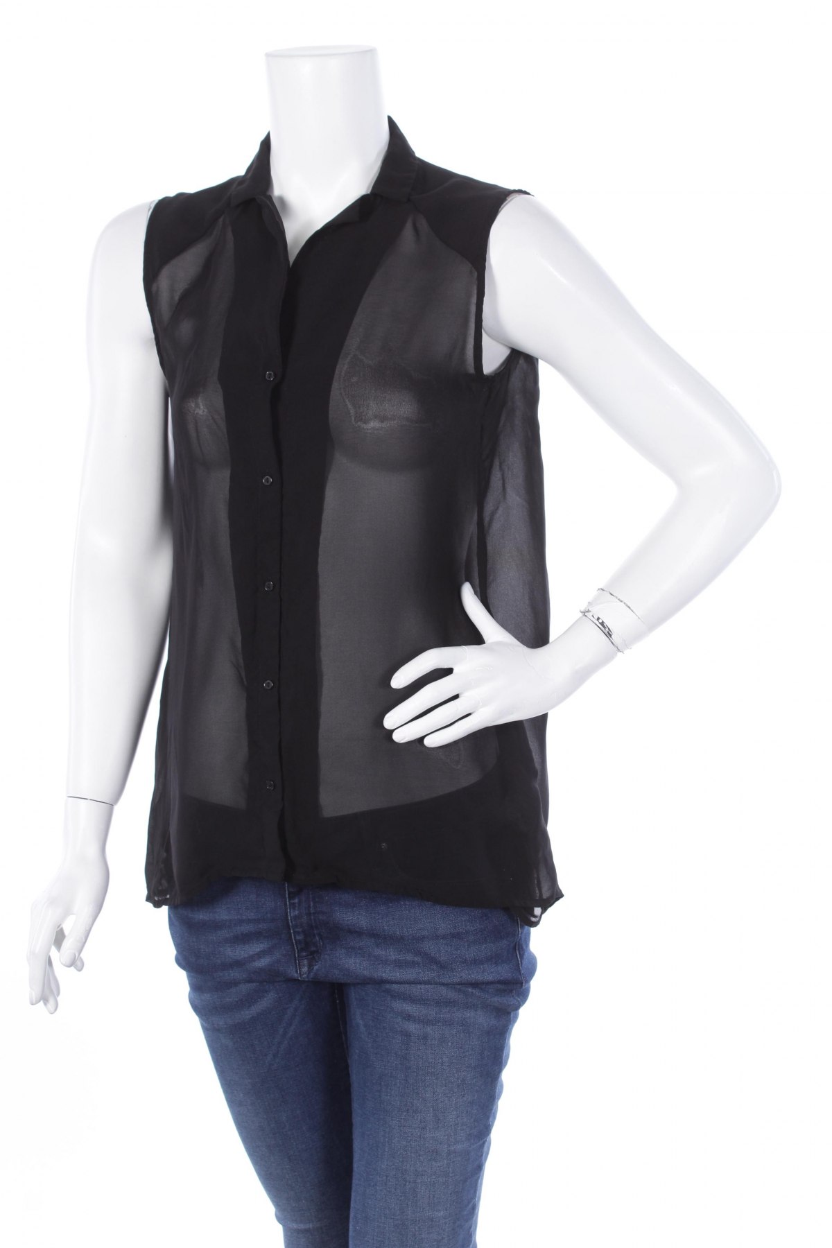 Γυναικείο πουκάμισο H&M, Μέγεθος M, Χρώμα Μαύρο, Τιμή 9,90 €