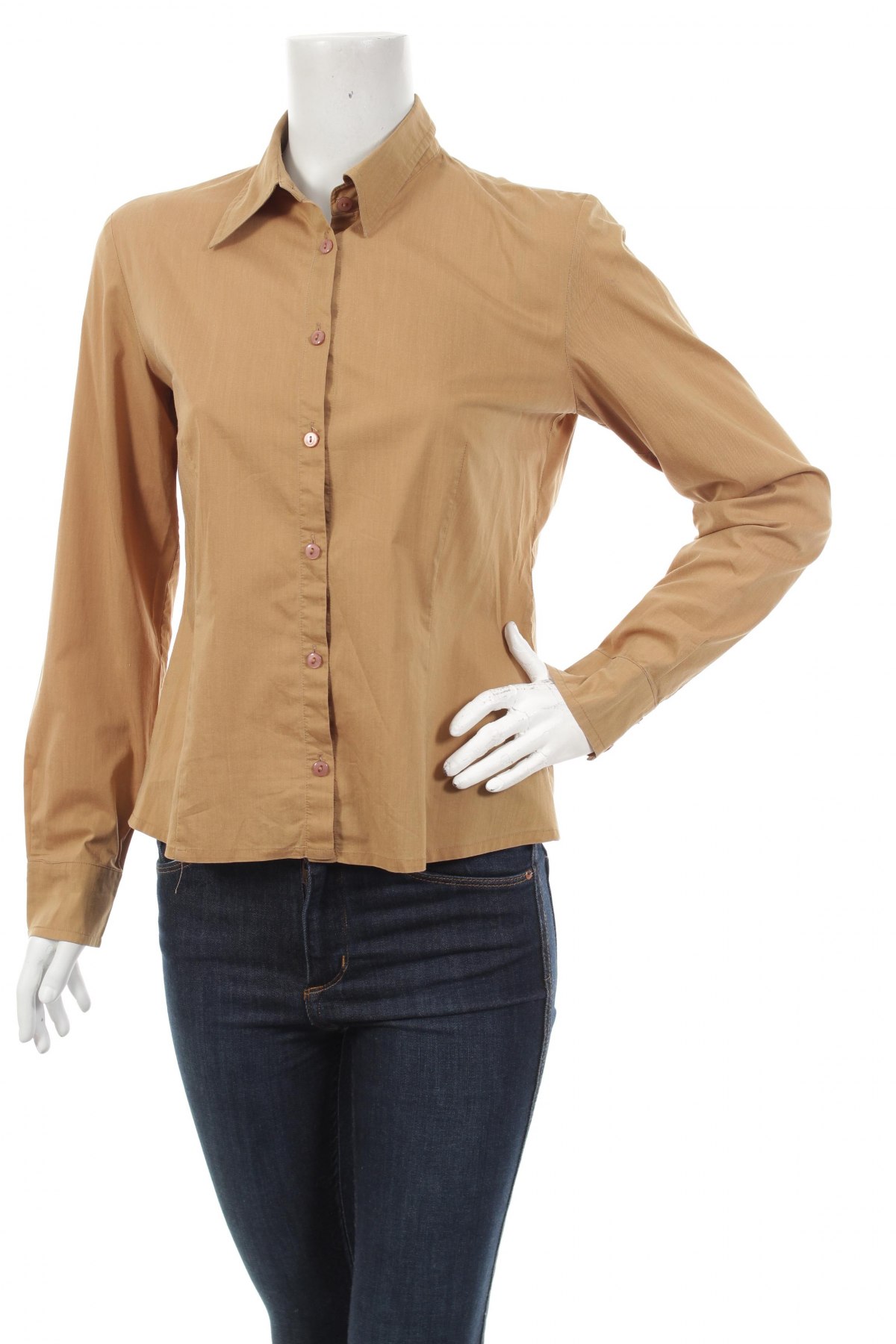 Γυναικείο πουκάμισο S.Oliver, Μέγεθος M, Χρώμα  Μπέζ, Τιμή 22,16 €