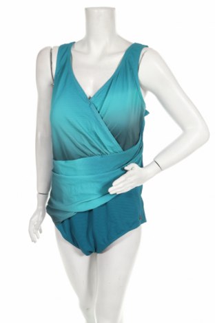 Damen-Badeanzug Ulla Popken, Größe 4XL, Farbe Blau, 95% Polyamid, 5% Elastan, Preis 26,97 €