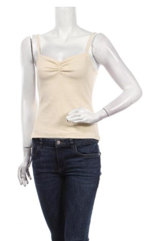 Damska koszulka na ramiączkach Na-Kd, Rozmiar XS, Kolor Beżowy, 97% bawełna, 3% elastyna, Cena 31,18 zł