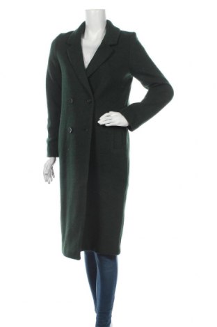 Dámský kabát  Monki, Velikost XS, Barva Zelená, 50% polyester, 39% vlna, 11% polyamide, Cena  1 837,00 Kč