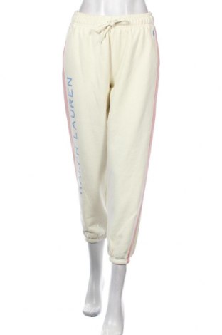 Pantaloni trening de femei Polo By Ralph Lauren, Mărime M, Culoare Ecru, 84% bumbac, 16% poliester, Preț 619,41 Lei