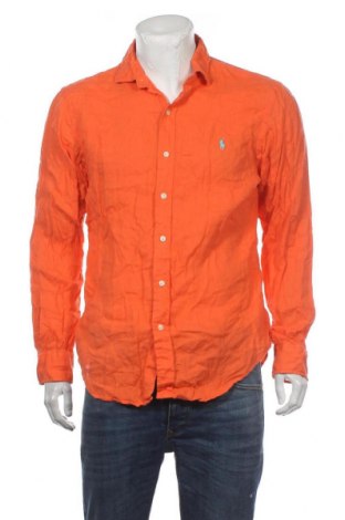 Męska koszula Polo By Ralph Lauren, Rozmiar L, Kolor Pomarańczowy, 100% len, Cena 147,13 zł