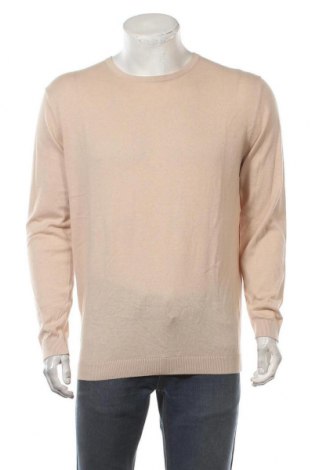 Мъжки пуловер Bruun & Stengade, Размер XL, Цвят Бежов, 90% памук, 10% кашмир, Цена 96,75 лв.