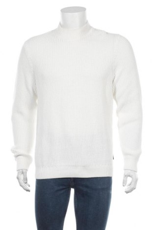 Мъжки пуловер Zign, Размер L, Цвят Бял, Памук, Цена 59,25 лв.