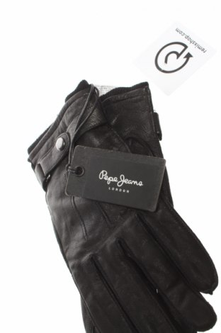 Mănuși Pepe Jeans, Culoare Negru, Piele naturală, Preț 367,60 Lei