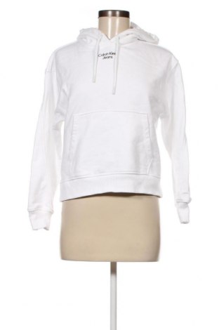 Дамски суичър Calvin Klein Jeans, Размер XS, Цвят Бял, Памук, Цена 131,40 лв.
