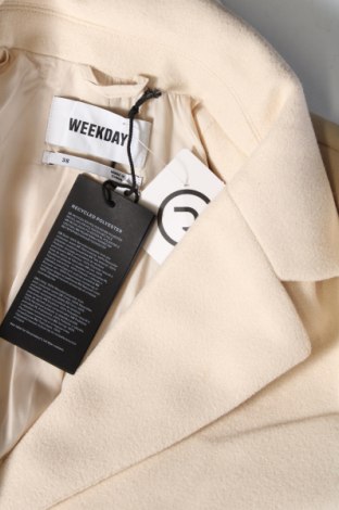 Γυναικείο παλτό Weekday, Μέγεθος M, Χρώμα Εκρού, Τιμή 98,45 €
