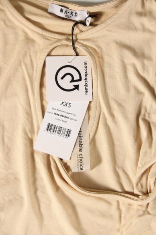 Γυναικεία μπλούζα NA-KD, Μέγεθος XXS, Χρώμα  Μπέζ, Τιμή 5,57 €